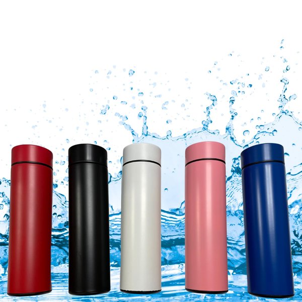 Insulated Water Bottle with temperature Display (Red)