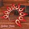 Catery Flame Headband Halloween Flame Fire Headbands Flame Crown Headdress Goddess Halo Crown Headpiece Party Costume Festival Hair Accessories for Women and Girls