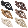 CHANDAT Flat Hair Clips 6 pcs Lay Down Claw Clips French Concord Hair Clips for Thick Hair Alligator Hair Clips for Thin Hair Duck Bill Hair Barrettes Hair Accessories for Women - Brown