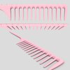 LLTGMV Wide Tooth Rat Tail Comb for Curly Hair Wet Comb Detangling Parting Hair Comb for Women Men Hair Stylist - Pink