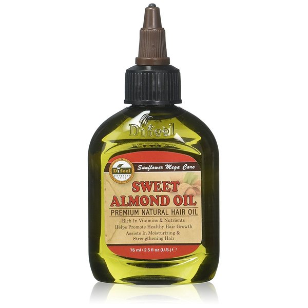 Difeel Premium Natural Hair Care Oil - Sweet Almond Oil 2.5 ounce
