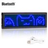 Bluetooth Led Name Tag, Wireless Rechargeable LED Badge Scrolling Message Display Programmable Business Badges with Magnet and Pin(Blue)