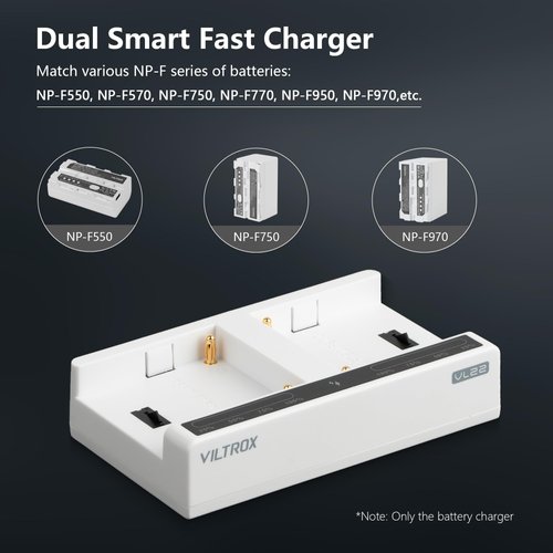 VILTROX Dual Smart USB Battery Charger 36W PD USB-C Super Fast 2-Channel Charging Station Compatible with Sony NP-F550 NP-F570 NP-F750 NP-F770 NP-F950 NP-F970 Camcorder/Video Light/Monitor Batteries