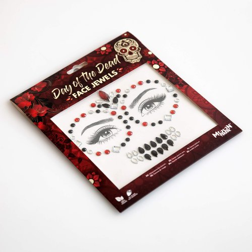 Face Jewels by Moon Terror - Festival Face Body Gems, SFX Make up, Crystal Make up Eye Glitter Stickers, Temporary Tattoo Jewels, Special Effects Make up (Day of the Dead)