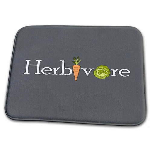 3dRose Bathroom Bath Rug Mat - Herbivore Funny Vegan Vegetarian Designs Text Art