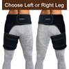 Vriksasana Groin Hip Brace | Sciatica Support Wrap | Hamstring Compression Sleeve for Men and Women for Pulled Quadriceps Thigh Muscle, Hip Flexor Strain, Bursitis and Arthritis (Left Leg)