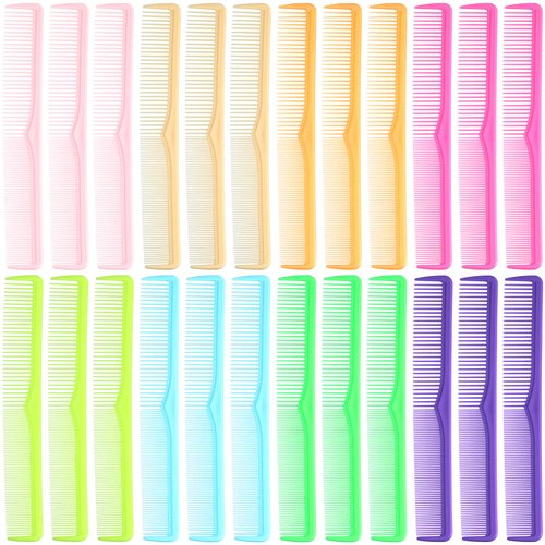 24 Pieces Hair Comb Carbon Fiber Styling Comb Hairdressing Fine and Wide Tooth Comb Hairstylist Barber Comb Professional Hair Cutting Comb Styling Hair Brush for Women Men Beard Hair Types, 8 Colors