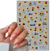 Vezocim Flower Nail Art Stickers Decals Ultra Thin 3D Nail Self-Adhesive Sticker Designs Sunflower Daisy Tulip Butterfly Ladybug Nail Transfer Decal Supplies for Women Manicure Charm Decorations