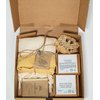 LABUES Natural Handmade Gift Set - Travel Size Shampoo Bar and Conditioner-10-15 hair washes, Hand Made Chamomile & Lavender Baby Soap, Natural Loofa and Turkish Face Towel – Eco Friendly