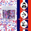 Paminify 4th of July Glitter Gel,USA Flag Pride Face Glitter,Presidents'Day Independence Day Sparkle Glitter Face Paint,Festival Sparkling Body Glitter for Women,Celebrations Holographic Chunky Makeup