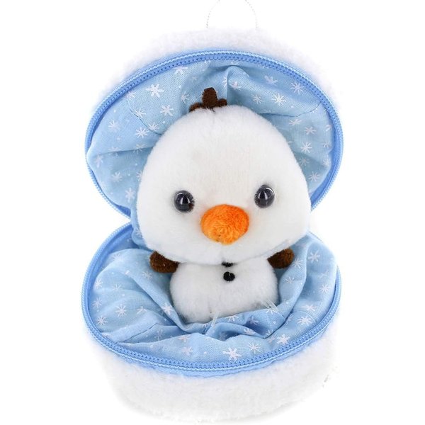 Made By Aliens Snowball Stuffed Surprise Zip Up Stuffed Animal – 6 inch Cute & Soft Plush Animal Toy – Perfect for Friends and Family All Ages Christmas Thanksgiving (Snowman)
