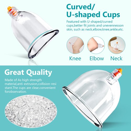 Ditind Cupping Therapy Set, 18 Pcs Cupping Set, Professional Cupping Kit for Massage Therapy, Portable Upgrade Cupping with Case, Pump Suction Cups for Cellulite Muscle Pain Relief Physical Therapy.