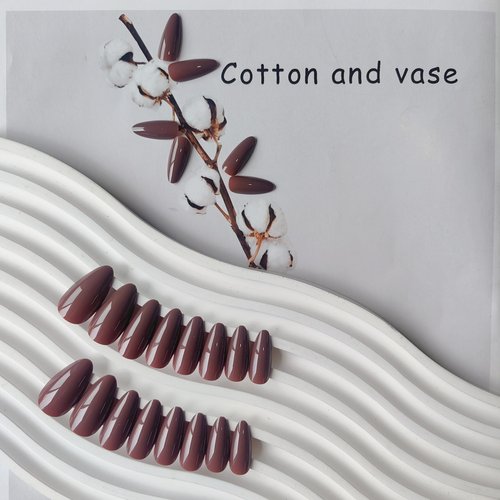 Brown Almond Shaped Nails,Press on Nails KXAMELIE Glue on Nails Almond for Women,Acrylic Nails Press on Medium Length Stick on Nails for Women Girls Daily Work Wear