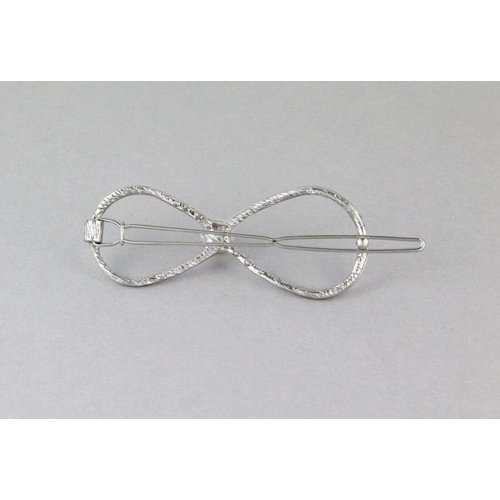 Silver infinity barrette outline shape metal hair clip barrette gold shiny clip