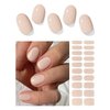 Wahrshei Semi Cured Gel Nail Strips, 20pcs N Nude Gel Nail Stickers Work with UV, Gel Nail Wrapsfor Home Nail Art DIY, Easy to Use and Remove