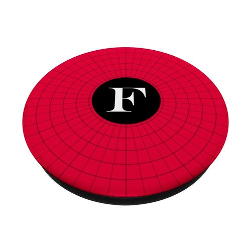 Cell Phone Pop Out Holder,Red and Black Spiderweb Letter F PopSockets Grip and Stand for Phones and Tablets