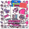 Monster High Temporary Tattoo Set - 14 Pc Monster High Party Favors Bundle - 7 Temporary Tattoo Sheets Plus 7 Goodie Bags for Girls, Kids | Monster High Party Supplies