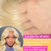 613 Body Wave Lace Front Wigs Human Hair Blonde Lace Front Wigs 13x4 Transparent Lace Front Wigs with Baby Hair Pre Plucked Natural Hairline 180% Density Light Blonde Human Hair Wigs for Women 28 Inch