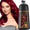 Instant Wine Red Hair Dye Shampoo for Women Men, Hair Coloring Shampoo for Gray Hair, 500ml Herbal Ingredients 3 in 1 Wine Red Hair Dye - 100% Gray Coverage Coloring in Minutes 16.9 Fl Oz