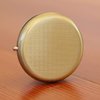 Organic Cannabis Design Brass Round Pill Box