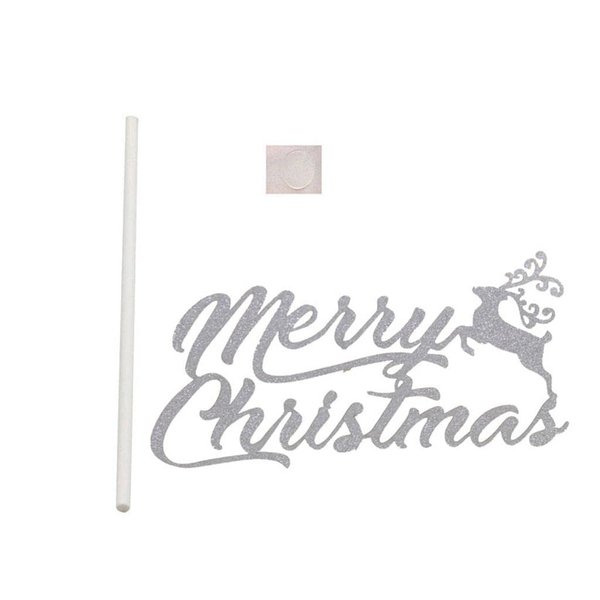 Losa 10pcs Merry Christmas Deer Elk Cake Topper Christmas Party Decoration Silver
