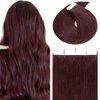 Lacer 20 Inch Invisible Best Tape in Hair Extensions Human Hair Silky Straight Double Sided PU Skin Weft Tape in Human Hair Extensions Color #99J Red Wine Burgundy 50g 20pcs