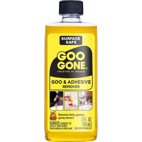 Goo Gone Original - 2 Ounce - Surface Safe Adhesive Remover Safely Removes Stickers Labels Decals Residue Tape Chewing Gum Grease Tar