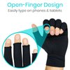 Vive Fingerless Arthritis Gloves for Men & Women Made w/Copper Infused Fabric - Therapeutic Compression for Swelling, Carpal Tunnel, Tendonitis, Edema, & Finger Pain - Comfortable Non-Slip (Medium)