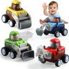 TUOLAJI Construction Toys for1-3 Year Old Boy (4pack),Toy Trucks,Toddler Car Toys Vehicles Press and Go Cars,Bulldozer Toys for Boys,Excavator Bulldozer Toy,Racing Toys Sand Toys Trucks Toys