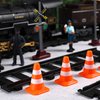 STOBOK Traffic Cone, 14pcs Traffic Signs Toys Miniature Traffic Road Cone Construction Toys Mini Cones Kids DIY Traffic Roadblock Toy for Kids Educational Toys