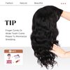 WIGER Natural Wavy Human Hair Wigs with Bangs Black Loose Wave Wigs for Black Women None Lace Front Wigs Brazilian Virgin Human Hair Glueless Loose Curly Wig for Daily (16 Inches)