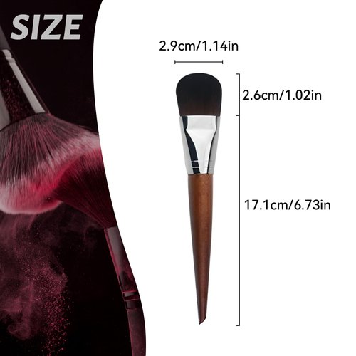 1PCS Foundation Brush Classic Base Makeup Brush Premium Face Makeup Brushes Flat Tongue-Shape Concealer Makeup Brush for Liquid Cream Foundation Powder Buffing Blending Buildable Coverage,Eco-Friendly