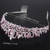 CURASA Pink Crystal Tiara Cute Crowns for Women Princess Crown Birthday Crown for Girls Wedding Headband Cute Kids Hair Accessories for Prom Costume Christmas