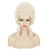karlery Women Short White Blonde Curly Wig Queen Wig Colonial Wig Halloween Party Costume Wig