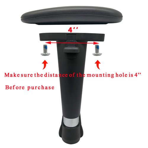 MYFUNSHOP Office Chair Arm Replacement,Gaming Chair Replacement Armrest Arm Pads Universal 4" Mounting Hole Office Chair Parts(1 Pair) Black