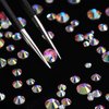 1728 Pieces Crystals Nail Art Rhinestones Round Beads Flatback Glass Charms Gems Stones and 2 Pieces Tweezers with Storage Organizer Box, SS3 6 10 12 16 20, 288 Pieces Each Size (Crystal AB)
