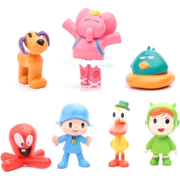 jkahh 7 Set of New Pocoyo Toys,Action Figure Doll Toy, Nina, Elly, Pato, Fred, Loula Toys
