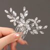 Latious Wedding Bride Crystal Hair Comb Silver Rhinestones Bridal Hair Pieces Vintage Hair Clip Hair Accessories for Women and Girls
