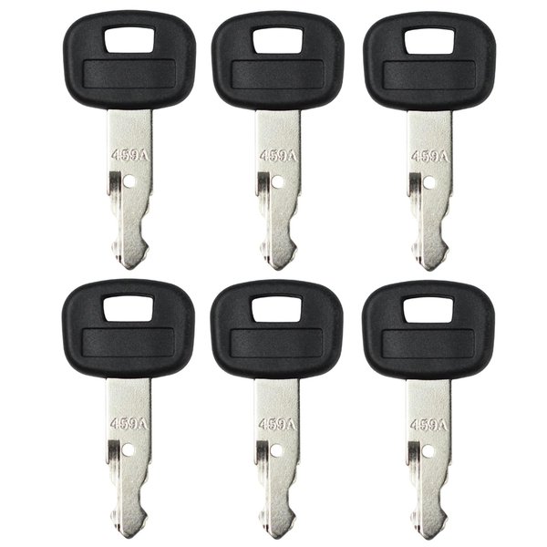 6PCS Kubota Key 459A RC411-53933 RC461-53930 Replacement for Kubota Mini Excavator Backhoe Skid Steer Track Loaders KX121-3 KX161-3 KX41-3 KX71-3 KX91-3 U15 U17 U25S U35 L39 L45 L47 L48 SVL75 SVL90