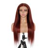 ISEE Burgundy Lace Front Wigs Human Hair Pre Plucked 6x4 HD Straight Human Hair Wear Go Wig Colored 10A Reddish Brown Frontal Wig 180% Density Glueless Wigs Human Hair Wig 24 Inch