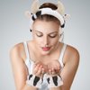 WHAVEL 3PCS Cute Spa Headband Cow Ears Headband for Washing Face Kawaii Makeup Headband Face Wash and Wristband Set Wrist Bands for Washing Face
