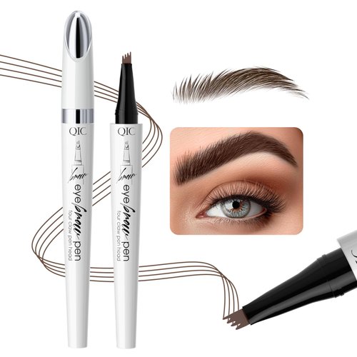 Eyebrow Pencil 4 Fork tip Design Stereoscopic Eye Makeup Eyebrow Makeup, Long Lasting, Waterproof and Smudge-proof Eyebrow Pen Dark Brown
