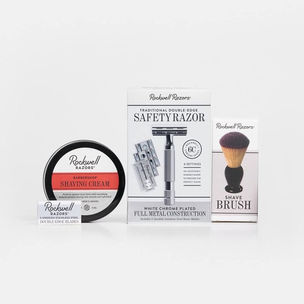 Rockwell Razors 6C Shave Kit, White Chrome