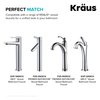 Kraus PU-L10CH Bathroom Pop-Up Drain Assembly for Vessel Sinks Without Overflow, with Extended Thread for Thicker Countertops, 10 3/4 Inch, Chrome
