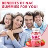 Mchokuu NAC Gummies for Adults & Kids 1000mg, NAC Supplement N-Acetyl Cysteine, Immune Support Liver & Lung Health Antioxidant Sugar-Free, Strawberry Flavor Gummy, 60 Counts