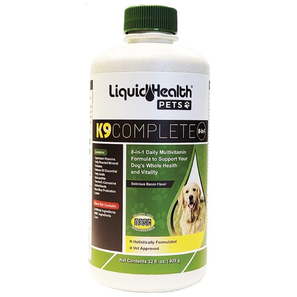 LiquidHealth 32 Oz K9 Complete 8-in-1 Liquid Multivitamin for Dogs & Puppies, All in One Complete Formula Dog Snob, Senior Puppy Dog Diet, Canine Vitamins, Skin and Coat, Joint Health, Immune Support