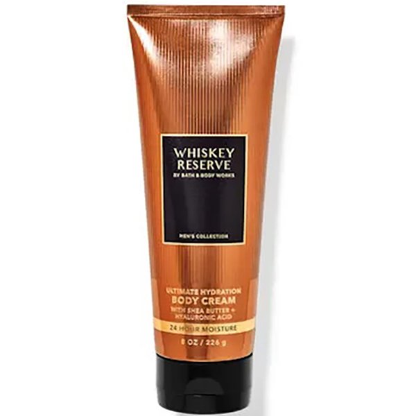 Bath and Body Works Hyaluronic Acid Body Cream For Men 8 Ounce (Whiskey Reserve)