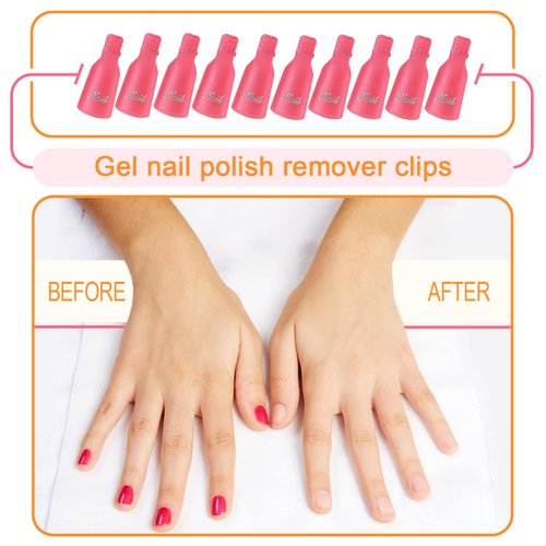 Upgraded Sturdy Nail Clips, Nail Slip for Gel Removal, Nail Clips for Polish Removal, Nail Polish Remover Clips, Nail Soak Off Clips, Nail Clips for Acrylic Nail Remover & Soak Off Gel Polish Remover