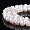 White Tibetan Agate with Wavy Stripe Faceted Round 8mm 15.5" Strand