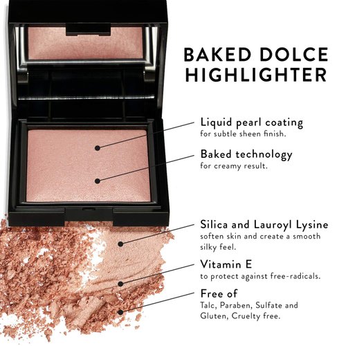LAURA GELLER NEW YORK Dolce Highlighter Makeup Powder for Ethereal Luminous Glow, Rosato